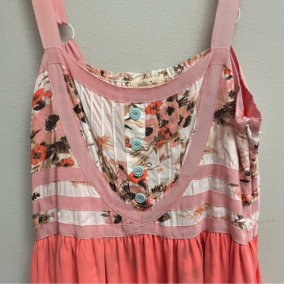 Matilda Jane Honeyed Peach Elegance Dress smocked floral size large - Picture 6 of 9